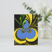 Schöne Südafrikanisch Gelb und Blau Kunst Postkarte (Stehend Vorderseite)