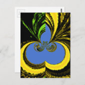 Schöne Südafrikanisch Gelb und Blau Kunst Postkarte (Vorne/Hinten)