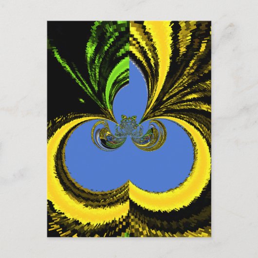 Schöne Südafrikanisch Gelb und Blau Kunst Postkarte (Vorderseite)