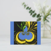 Schöne Südafrikanisch Gelb und Blau Kunst Postkarte (Stehend Vorderseite)