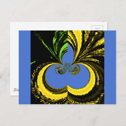 Schöne Südafrikanisch Gelb und Blau Kunst Postkarte (Vorne/Hinten)