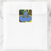 Schöne Südafrikanisch Gelb und Blau Kunst Quadratischer Aufkleber (Tasche)