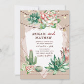 Schöne sukkulente Cactus Sun Geometric Wedding Einladung (Vorderseite)