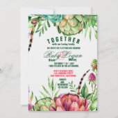 Schöne Sukkulente Einladung Hochzeit (Vorderseite)