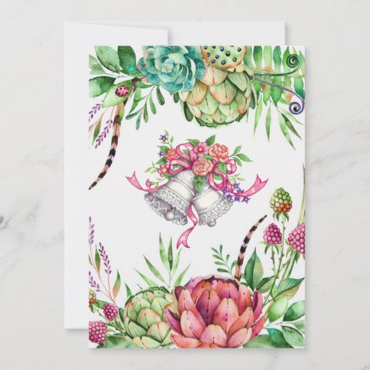 Schöne Sukkulente Einladung Hochzeit (Rückseite)