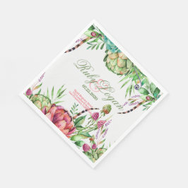 Schöne Sukkulente Hochzeitspapier Napkins Serviette