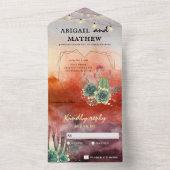 Schöne sukkulente Sonnenuntergang geometrische Hoc All In One Einladung (Innen Boden)