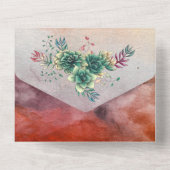 Schöne sukkulente Sonnenuntergang geometrische Hoc All In One Einladung (Rückseite)