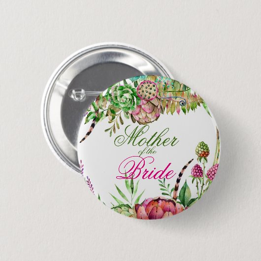 Schöne Sukkulenten Mutter der Bride Button (Vorne & Hinten)