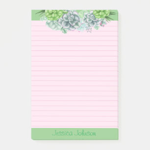 Schöne Sukkulentenliebhaber Personalisiertes Lined Post-it Klebezettel