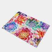 Schöne Sukkuline Pflanze Künstlerisch Wasserfarbe Fußmatte (Schrägansicht)