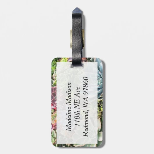 Schöne Sukkulturen Gepäckanhänger (Rückseite vertikal)