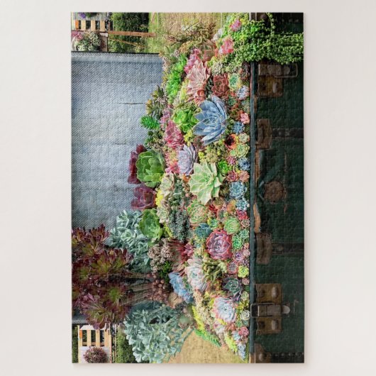 Schöne Sukkulturen in der Schatztruhe Puzzle (Vertikal)