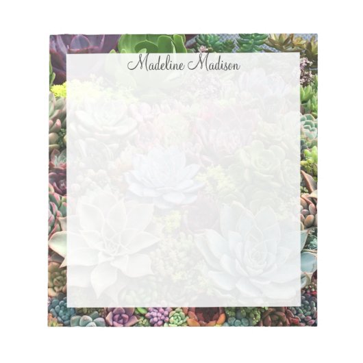 Schöne Sukkulturen Notizblock (Vorderseite)