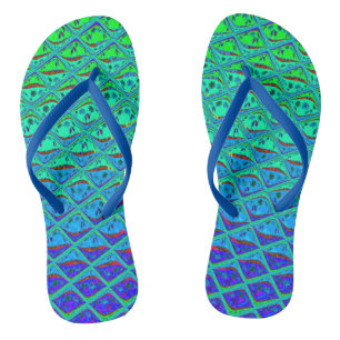 Schöne Summer Blue Waves einzigartiges Muster Badesandalen