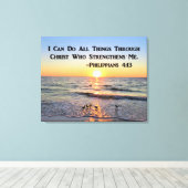 SCHÖNE SUNRISE PHILIPPIANS 4:13 CANVAS DRUCKEN LEINWANDDRUCK (Insitu (Holzboden))