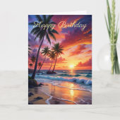 Schöne Sunset Birthday Card Karte (Vorderseite)