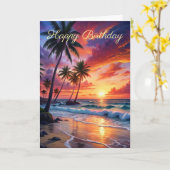 Schöne Sunset Birthday Card Karte (Gelbe Blume)