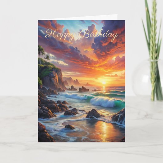 Schöne Sunset Birthday Card Karte (Vorderseite)