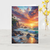 Schöne Sunset Birthday Card Karte (Gelbe Blume)