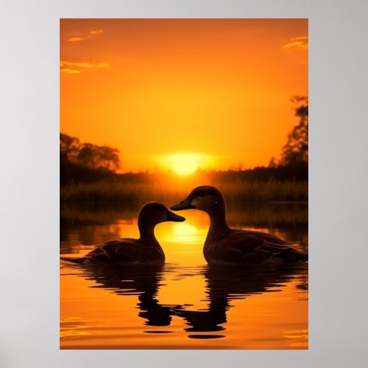 Schöne Sunset Duck Poster (Vorne)
