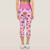 Schöne, süße Blume und Rose Muster Capri Leggings (Rückseite)