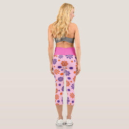 Schöne, süße Blume und Rose Muster Capri Leggings