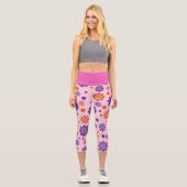 Schöne, süße Blume und Rose Muster Capri Leggings (Vorderseite)