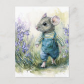 Schöne süße Maus in Denim Postkarte (Vorderseite)