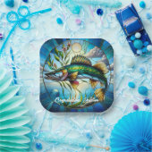 Schöne Süßwasserfische und Blauer See Pappteller (Party)