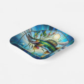 Schöne Süßwasserfische und Blauer See Pappteller (Gewinkelt)