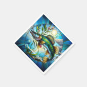 Schöne Süßwasserfische und Blauer See Serviette (Ecke)