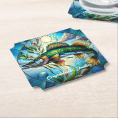 Schöne Süßwasserfische und Blauer See Untersetzer (angewinkelt)