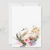 Schöne Swan Baby Dusche Einladung (Rückseite)