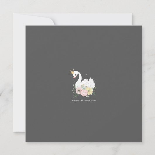 Schöne Swan Birthday Card Einladung (Rückseite)