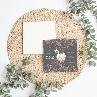 Schöne Swan Birthday Card Einladung