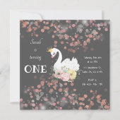 Schöne Swan Birthday Card Einladung (Vorderseite)
