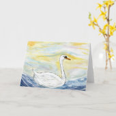 Schöne Swan Blank Note Card Karte (Gelbe Blume)