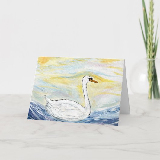Schöne Swan Blank Note Card Karte (Vorderseite)
