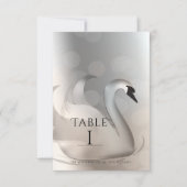 Schöne Swan Elegante Wedding Tischnummer Card (Vorderseite)