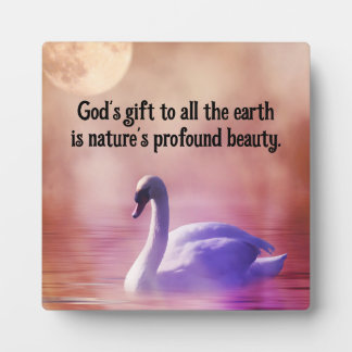 Schöne Swan Tabletop Plaque mit Easel Fotoplatte