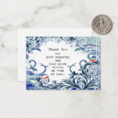 Schöne Swirl-Blume nach der Beerdigung Danke Mitteilungskarte (Vorderseite/Rückseite Beispiel)