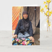 Schöne syrische Frau Karte (Gelbe Blume)