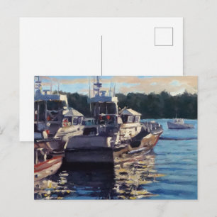 Schöne Szene mit Fischerbooten Postkarte
