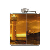 Schöne Szene mit Leuchtturm Flachmann (Rückseite)