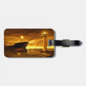 Schöne Szene mit Leuchtturm Gepäckanhänger (Rückseite horizontal)