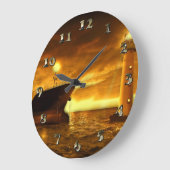 Schöne Szene mit Leuchtturm Große Wanduhr (Winkel)