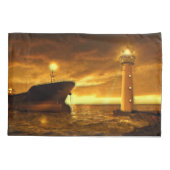 Schöne Szene mit Leuchtturm Kissenbezug (Rückseite)