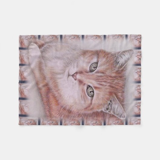 Schöne Tabby-Katzen-Kunst, die für Fleecedecke (Vorderseite (Horizontal))