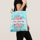 Schöne Tag aquamarin grünes Muster Blumenbeutel Tasche (Von Nahem)
